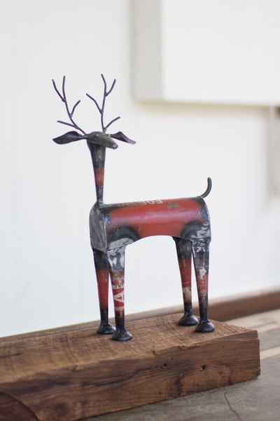 Kalalou Recycled Metal Red Deer - Set of 2 | Modishstore | Home Accents