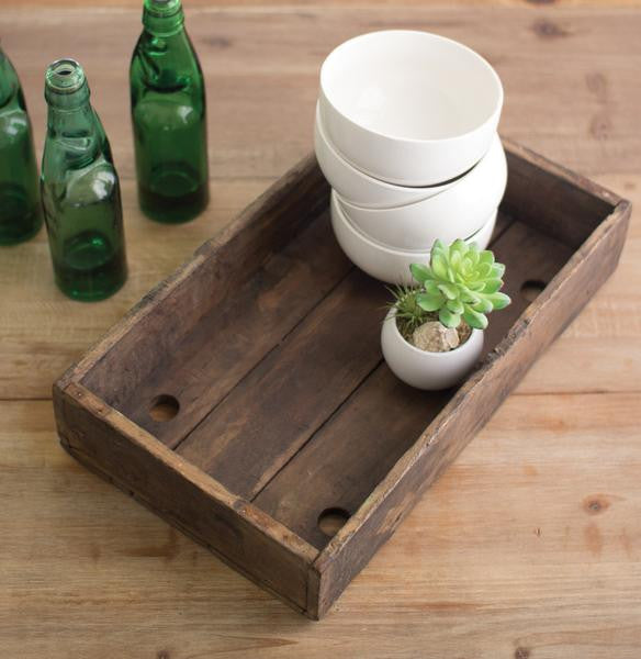 Kalalou Antique Teak Wood Tray - Set Of 2 | Modishstore | Trays