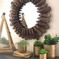 Kalalou Round Wooden Antique Shoe Mold Mirror-2