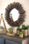 Kalalou Round Wooden Antique Shoe Mold Mirror-2