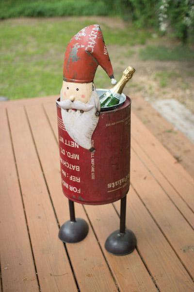 Kalalou Recycled Iron Santa Cooler | Modishstore | Ice & Party Buckets