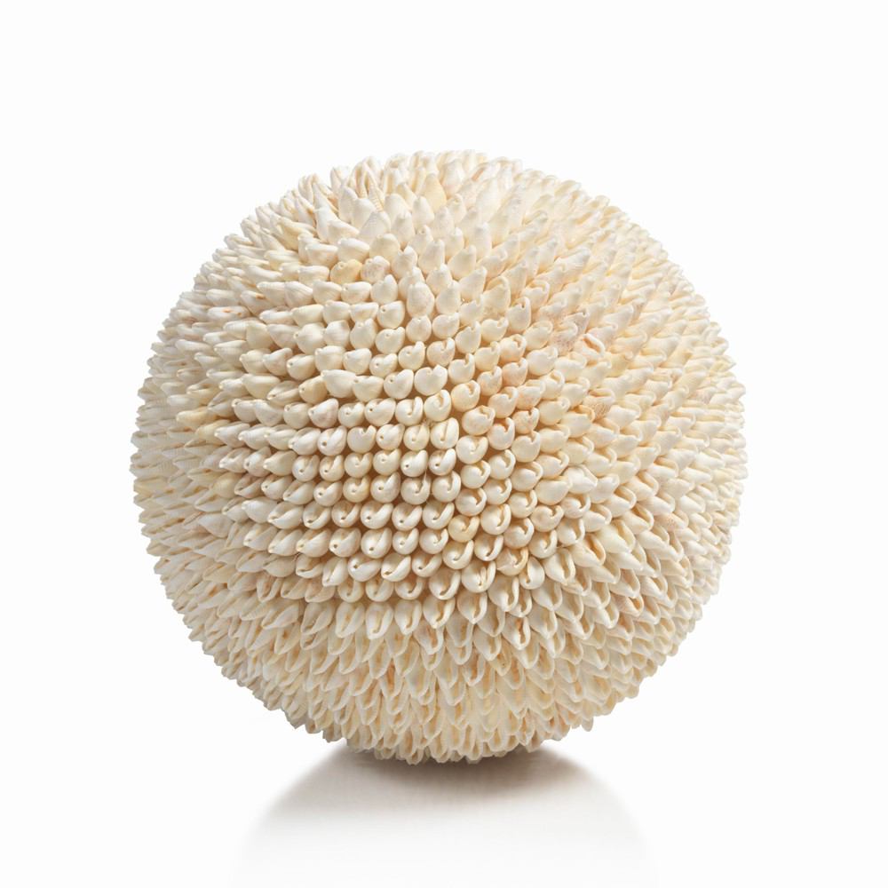 Zodax 7-Inch Palay White Shell Fill Ball | Home Accents | Modishstore