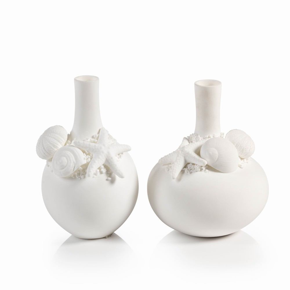 Zodax Porcelain Shell Vases - Set of 4 | Vases | Modishstore-2