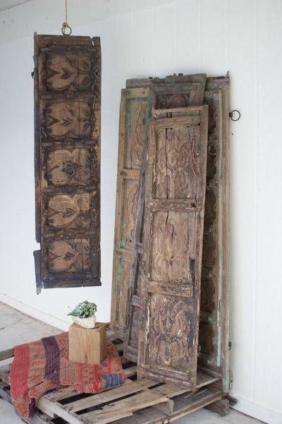 Kalalou Antique Wooden Door Panel Wall Art - Assorted Designs | Modishstore | Wall Art