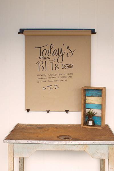 Kalalou Hanging Note Roll With 4 Antique Brass Finish Clips - Large | Modishstore | Wall Decor
