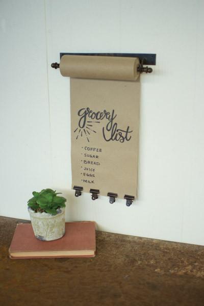 Kalalou Hanging Note Roll With 4 Antique Brass Finish Clips - Small-3