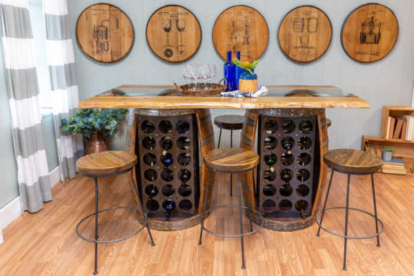 Napa East Live Edge Barrel Bar