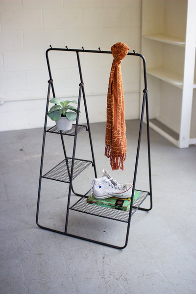 Kalalou Folding Iron Display Rack | Modishstore | Shelves & Shelving Units