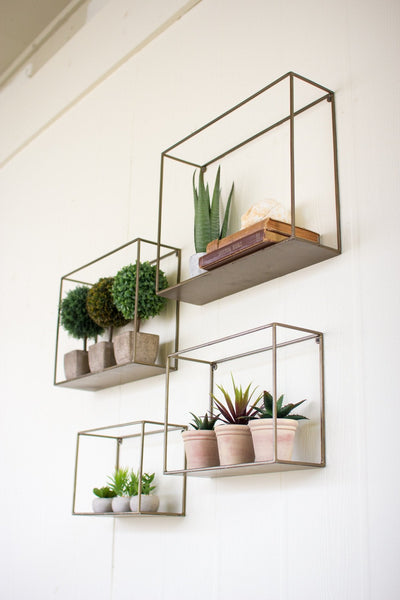 Kalalou Metal Shelves - Set Of 4 | Modishstore | Wall Shelf