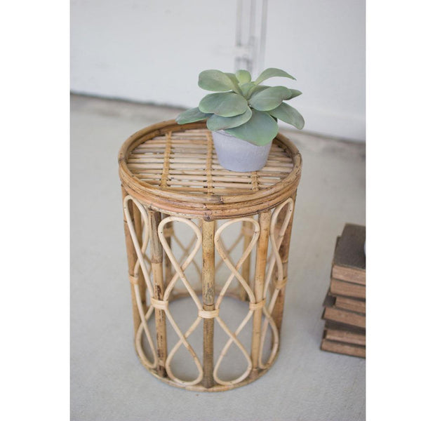Kalalou Cane Stool | Modishstore | Outdoor Stools & Benches
