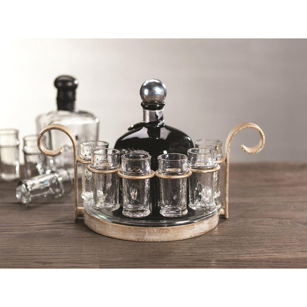 Zodax Fiesta Six Shot Tequila Set - Gold | Drinkware | Modishstore
