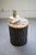 Kalalou Pressed Metal Side Table Mango Wood Top | Modishstore | Side Tables