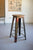 Kalalou Recycled Metal Bar Stool With Wooden Top | Modishstore | Bar Stools