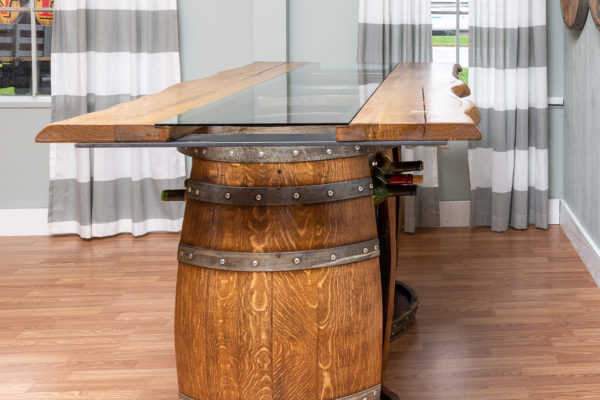 Napa East Live Edge Barrel Bar Set with Six Stools | Bar Table | NE1202 Set | Modishstore - 3