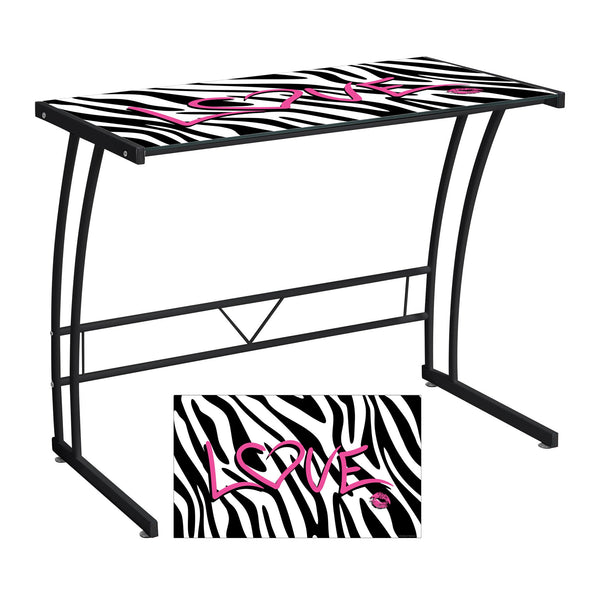 LumiSource Zebra Love Graphic Top Sigma Desk | Modishstore | Desks