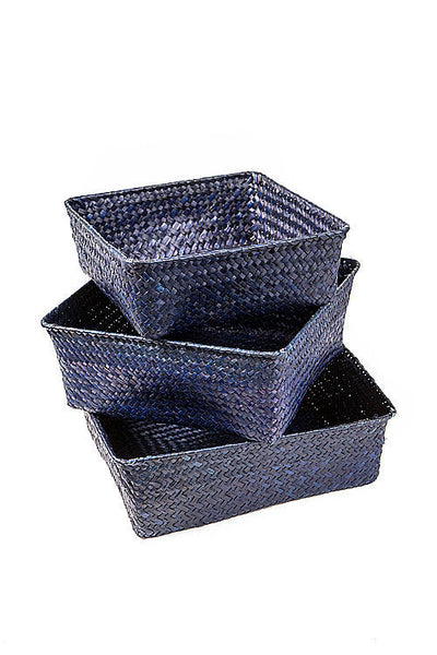 Vagabond Vintage Hand Woven Rattan Trays - Set of 3 | Modishstore | Trays & Pedestals-4