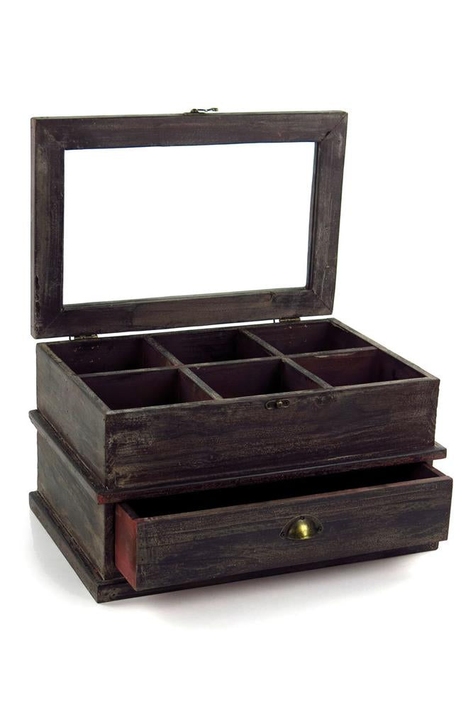 Vagabond Vintage Dark Wood Compartment Box