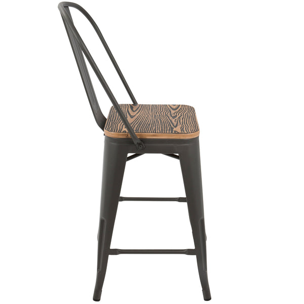 LumiSource Oregon High Back Counter Stool - Set of 2-18