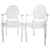Baxton Studio Dymas Modern Acrylic Armed Ghost Chair (Set of 2) | Modishstore | Armchairs