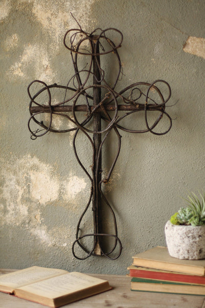 Kalalou Black Vine Decorative Cross | Modishstore | Wall Decor