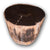 Petrified Wood Accent Stool- Rare Ivory Ring/Black Core Side Table by Aire Furniture