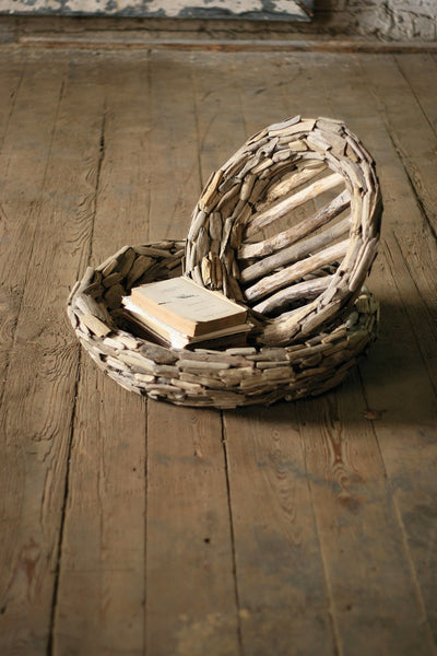 Reclaimed Driftwood Bowls - Large Size - (set of 2) by Kalalou-2