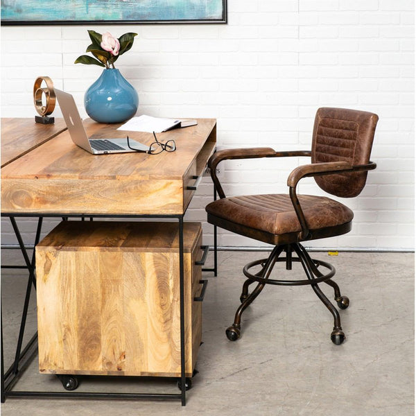 Moe's Home Collection Foster Desk Chair - Soft Brown | Modishstore | Office Chairs-3