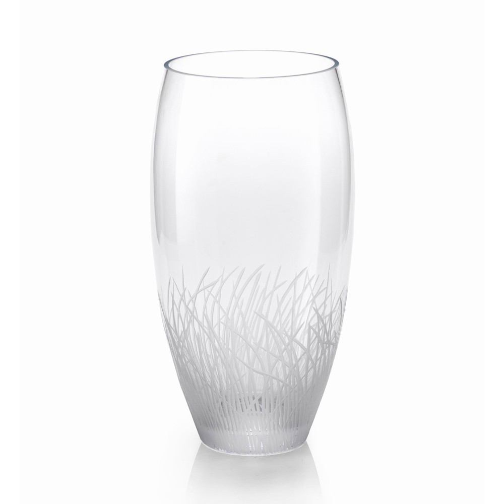 Zodax 15-Inch Tall Oval Engraved Glass Vase | Vases | Modishstore-2