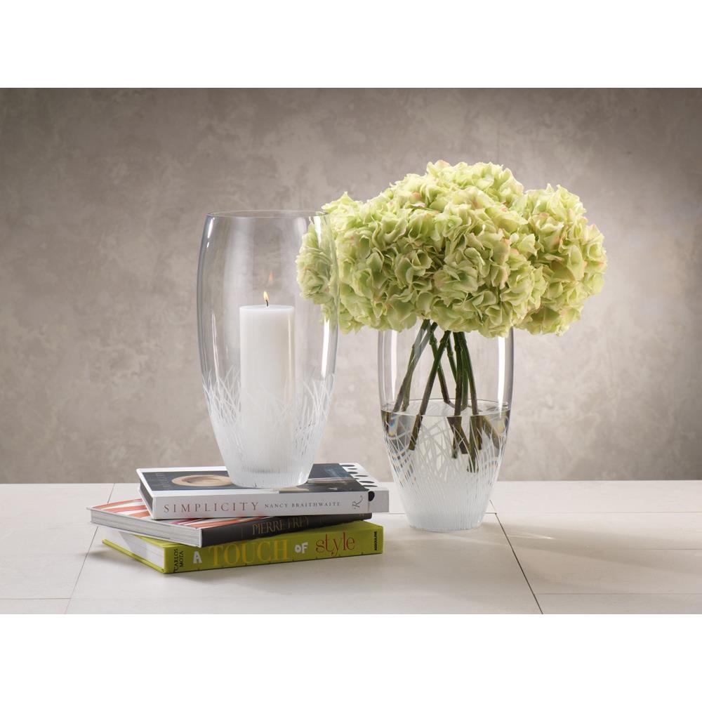 Zodax 15-Inch Tall Oval Engraved Glass Vase | Vases | Modishstore