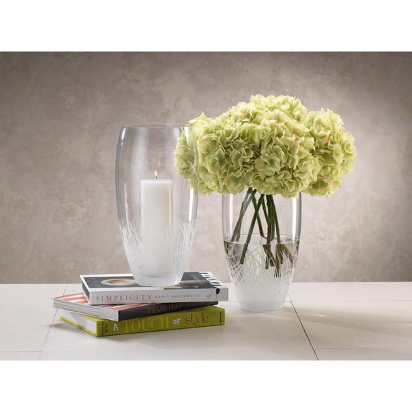 Zodax 15-Inch Tall Oval Engraved Glass Vase | Vases | Modishstore