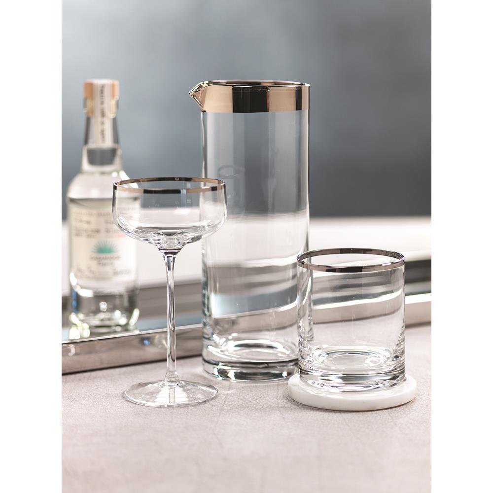 Zodax London Cocktail Martini Pitcher with Platinum Band | Beverage Dispensers | Modishstore
