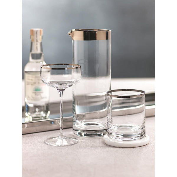 Zodax London Cocktail Martini Pitcher with Platinum Band | Beverage Dispensers | Modishstore