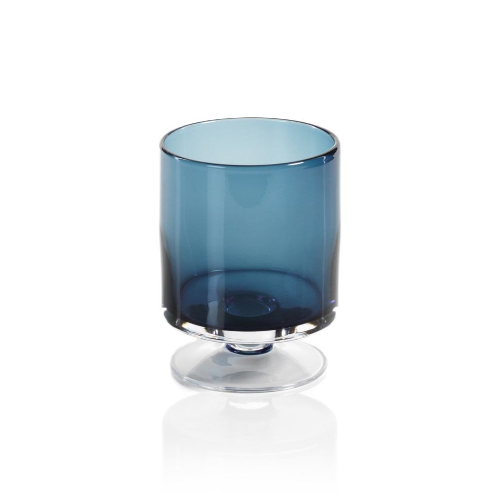 Zodax Algarve Midnight Blue Hurricane on Footed Base | Candle Holders | Modishstore-2