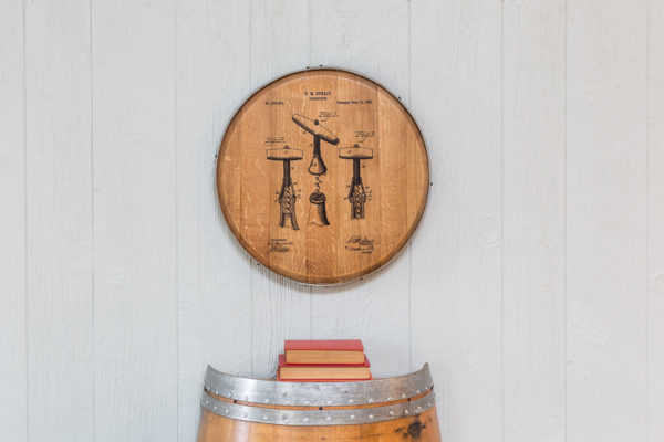 Napa East Patent Art Barrel Head: Corkscrew