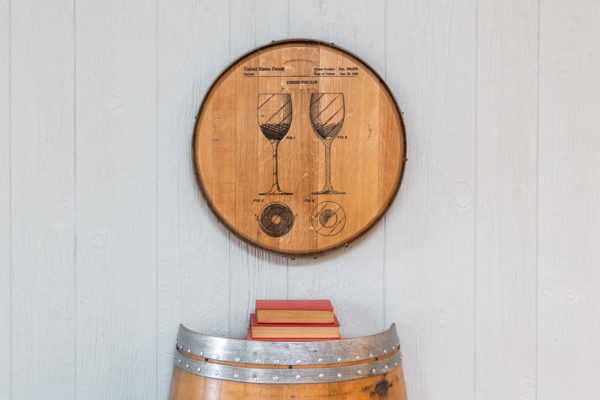 Napa East Patent Art Barrel Head: Wine Glass