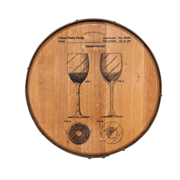 Napa East Patent Art Barrel Head: Wine Glass