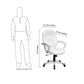 Flash Furniture QD-5058M-WHITE-GG Mid-Back White Leather Executive Swivel Office Chair With Synchro-Tilt Mechanism | Office Chairs | Modishstore-5