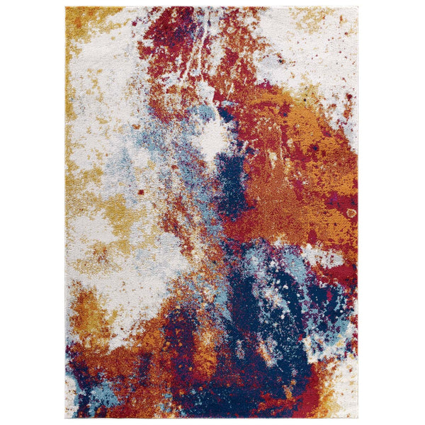 Modway Entourage Adeline Contemporary Modern Abstract 8x10 Area Rug Red, Orange, Yellow, Blue, Ivory | Rugs | Modishstore-2