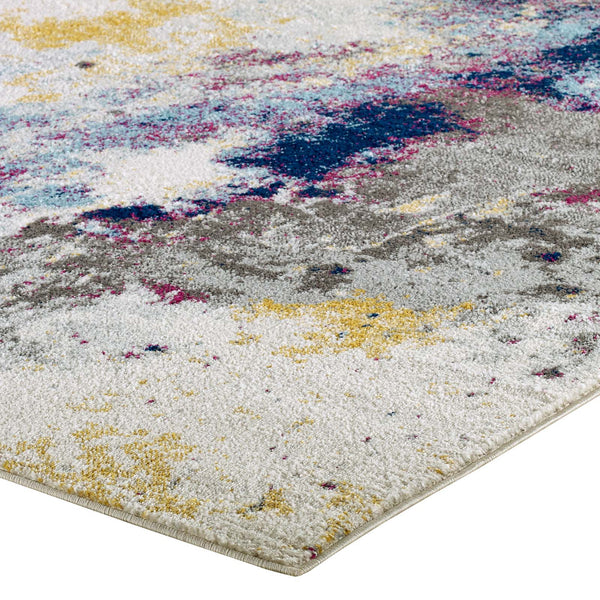 Modway Entourage Adeline Contemporary Modern Abstract 8x10 Area Rug Blue, Gray, Yellow, Ivory, Pink | Rugs | Modishstore-4