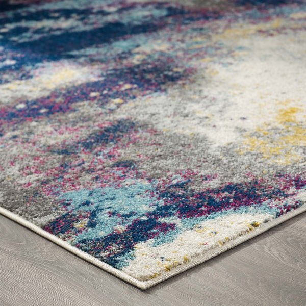 Modway Entourage Adeline Contemporary Modern Abstract 8x10 Area Rug Blue, Gray, Yellow, Ivory, Pink | Rugs | Modishstore-6