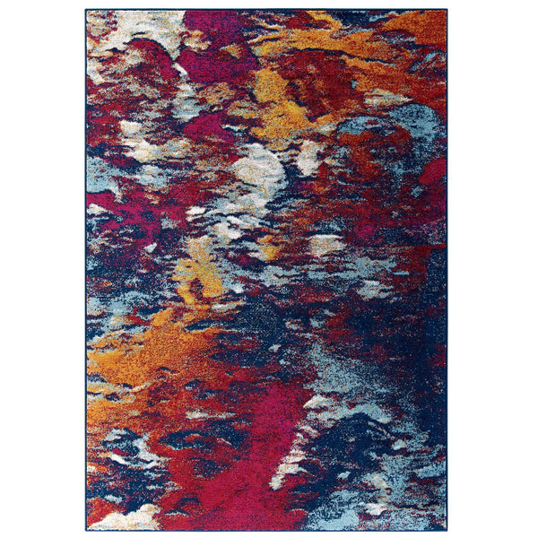 Modway Entourage Foliage Contemporary Modern Abstract 8x10 Area Rug Blue, Orange, Yellow, Red | Rugs | Modishstore-2