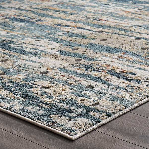 Modway Tribute Eisley Rustic Distressed Transitional Diamond Lattice 8x10 Area Rug Multicolored | Rugs | Modishstore-6