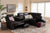Baxton Studio Roland Modern and Contemporary Dark Brown Faux Leather 2-Piece Sectional with Recliner and Storage Chaise | Modishstore | Chairs & Recliners