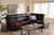 baxton studio roland modern and contemporary dark brown faux leather 2 piece sectional with recliner and storage chaise | Modish Furniture Store-10