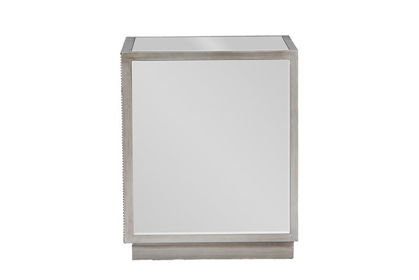 baxton studio currin contemporary mirrored 3 drawer nightstand | Modish Furniture Store-4