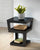 baxton studio clara black modern end table with 3 tiered glass shelves | Modish Furniture Store-4