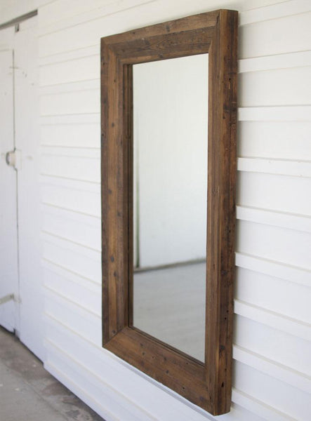 Kalalou Recycled Rectangle Wood Framed Mirror | Mirrors | CLL2277 | Modishstore