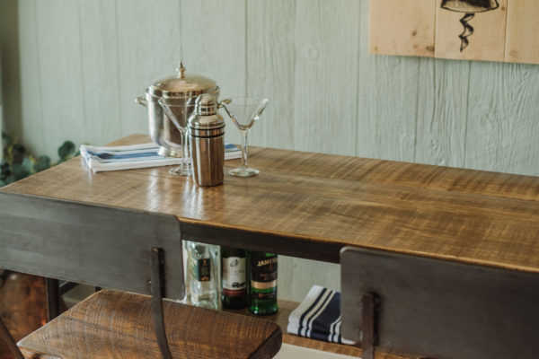 Napa East Vintage Cart Rolling Bar with Shelf