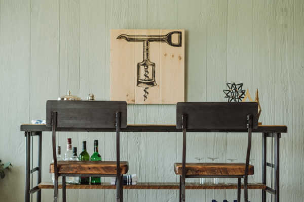 Napa East Vintage Cart Rolling Bar with Shelf