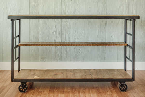 Napa East Vintage Cart Rolling Bar with Shelf